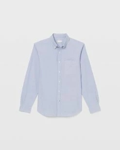 Best Sale 💯 Club Monaco Men Long Sleeve Oxford 👕 Shirt Blue ❤️ -Club Monaco Online Shop cm 1294831 alternate4
