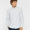 Cheap 🧨 Club Monaco Men Long Sleeve Striped Oxford 👚 Shirt Grey Blue 🛒 -Club Monaco Online Shop cm 1294832 lifestyle