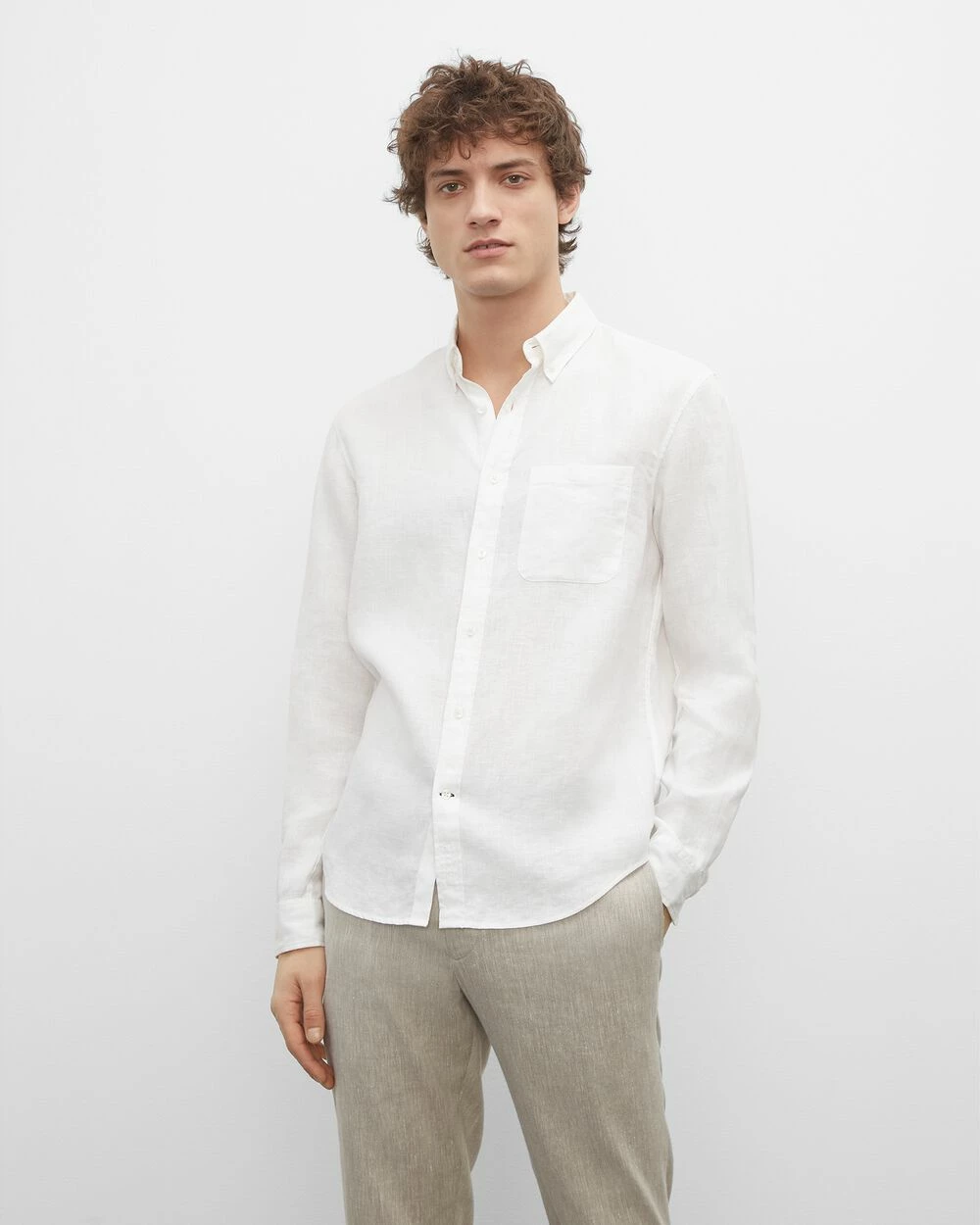Deals ๐ Club Monaco Men Slim Solid Linen ๐ Shirt White ๐ 2 Deals ๐ Club Monaco Men Slim Solid Linen ๐ Shirt White ๐