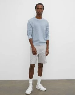 Best reviews of 🥰 Club Monaco Men Maddox Chambray 9 Inch Shorts Grey 🧨