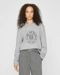 New 🎁 Club Monaco Men Crest Sweatshirt Heather Grey 🌟 -Club Monaco Online Shop cm 1395757 alternate3