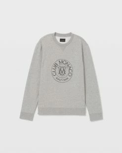 New 🎁 Club Monaco Men Crest Sweatshirt Heather Grey 🌟 -Club Monaco Online Shop cm 1395757 alternate4