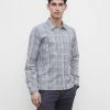 Best Sale ⭐ Club Monaco Men Long Sleeve Plaid Standard 👚 Shirt Grey Plaid 🥰 -Club Monaco Online Shop cm 1406954 lifestyle