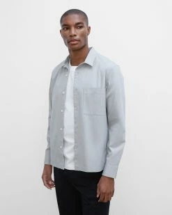 Cheapest 🌟 Club Monaco Men Long Sleeve Spring Workshirt Grey 😀
