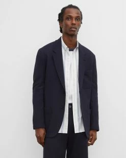 Hot Sale 😉 Club Monaco Men Textural Piqué Blazer Navy 😍