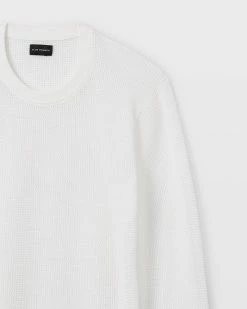Wholesale 🧨 Club Monaco Men Mesh Crew Sweater White 😀 -Club Monaco Online Shop cm 1407468 alternate3