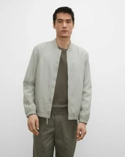 Best reviews of 🥰 Club Monaco Men ☀️ Summer Linen Bomber Light Green 😍