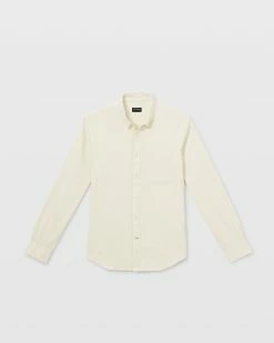 New 🛒 Club Monaco Men Slim Linen Blend 👚 Shirt White 🌟 -Club Monaco Online Shop cm 1415039 alternate3