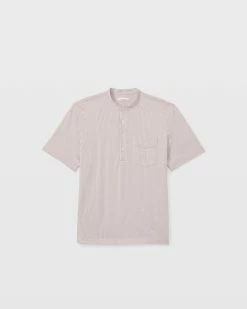 Hot Sale 🛒 Club Monaco Men Short Sleeve Stripe Popover 👕 Shirt White Stri 😀 -Club Monaco Online Shop cm 1419560 alternate4