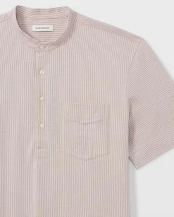 Hot Sale 🛒 Club Monaco Men Short Sleeve Stripe Popover 👕 Shirt White Stri 😀 -Club Monaco Online Shop cm 1419560 alternate5