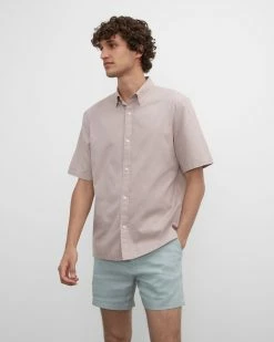 Best reviews of 🎉 Club Monaco Men Short Sleeve Lightweight Oxford 👕 Shirt Mauve 😍