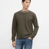 New 🔔 Club Monaco Men Piqué Crewneck Sweatshirt Black Olive 👏 -Club Monaco Online Shop cm 1426578 lifestyle