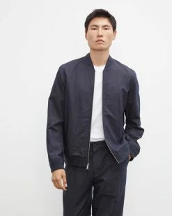 Flash Sale 🔥 Club Monaco Men Bomber Jacket Indigo ⭐