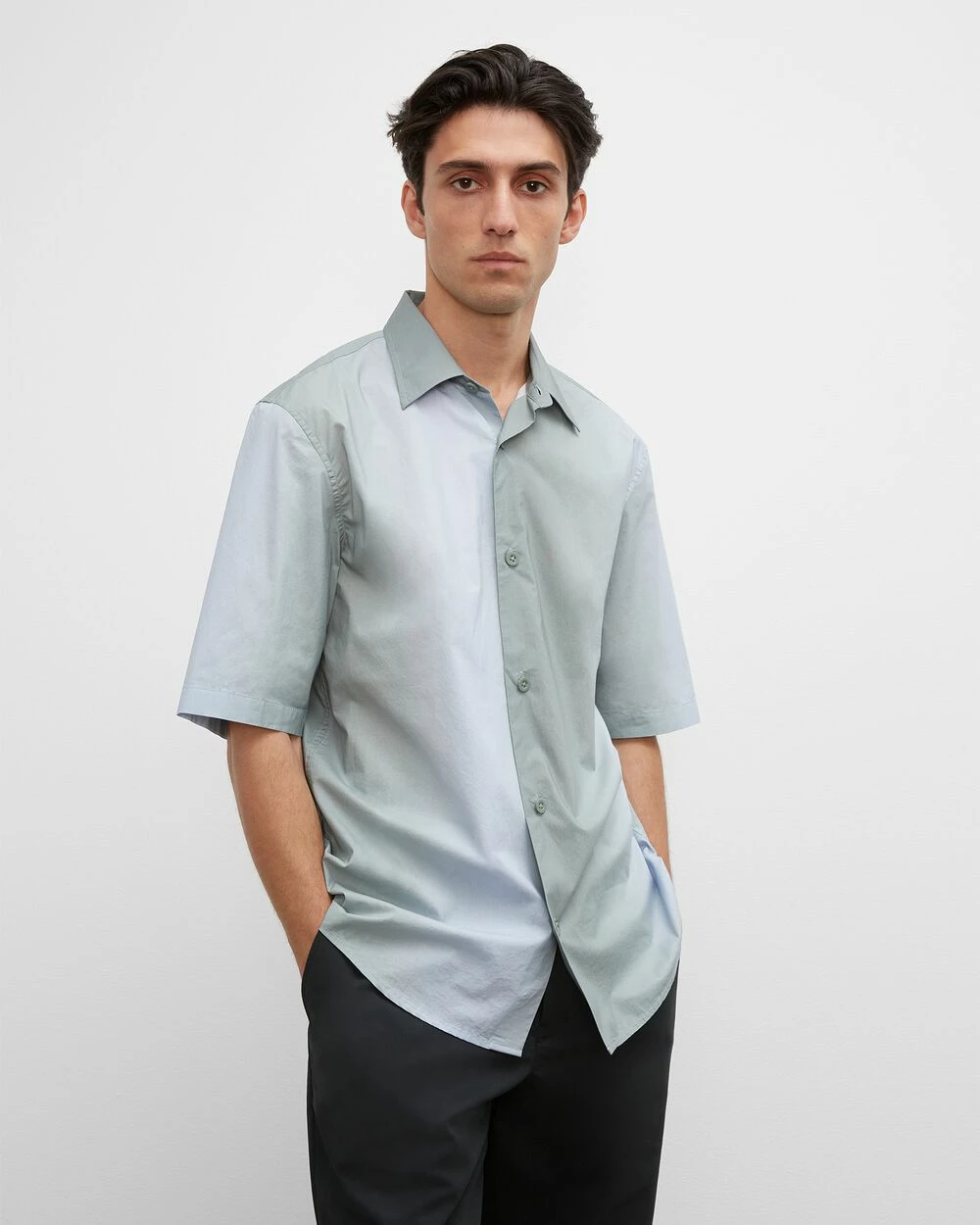 Wholesale 🎁 Club Monaco Men Short Sleeve Ombré Boxy 👕 Shirt Blue Multi 😉 3 Wholesale 🎁 Club Monaco Men Short Sleeve Ombré Boxy 👕 Shirt Blue Multi 😉