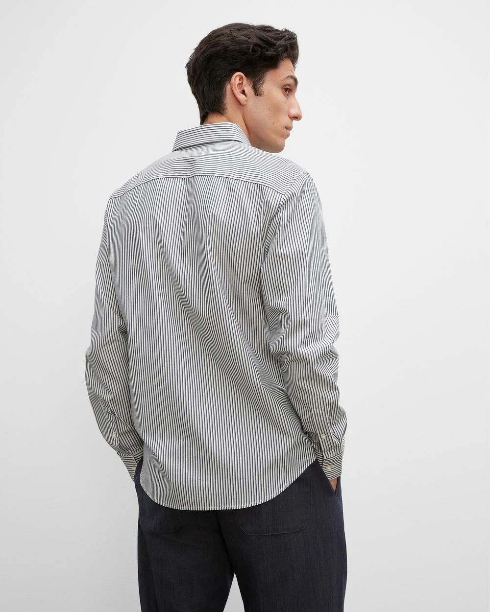 Wholesale ๐ Club Monaco Men Long Sleeve Textured Stripe Button-Down Blue Stripe โจ 4 Wholesale ๐ Club Monaco Men Long Sleeve Textured Stripe Button-Down Blue Stripe โจ - Image 2