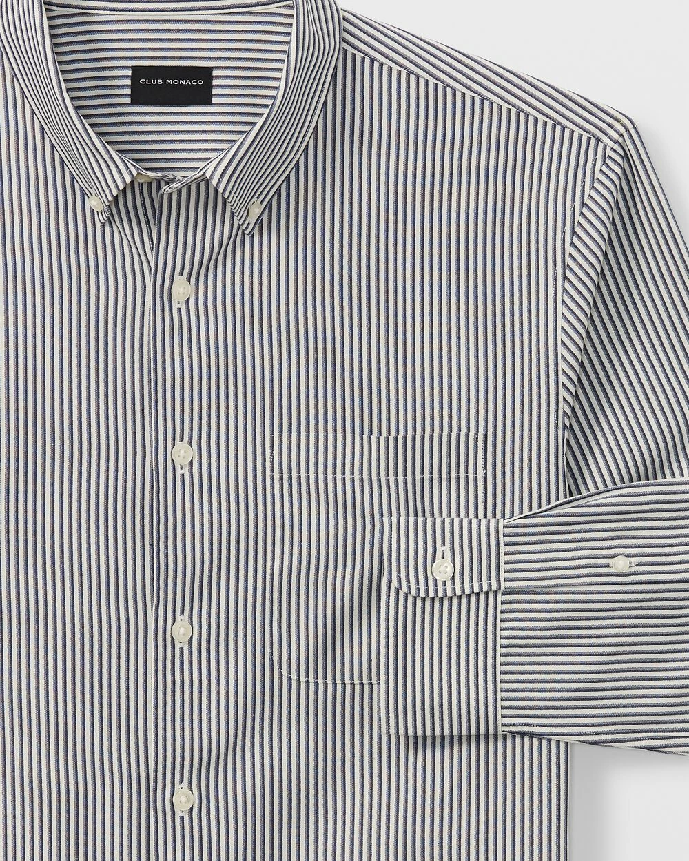 Wholesale ๐ Club Monaco Men Long Sleeve Textured Stripe Button-Down Blue Stripe โจ 6 Wholesale ๐ Club Monaco Men Long Sleeve Textured Stripe Button-Down Blue Stripe โจ - Image 4