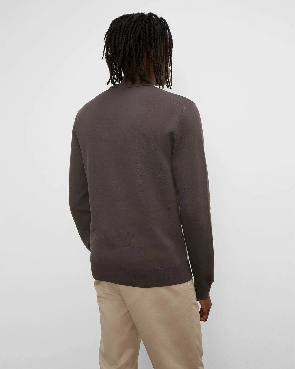 Discount ๐ Club Monaco Men Long Sleeve Double Knit Crew Sweater Black Olive โญ 4 Discount ๐ Club Monaco Men Long Sleeve Double Knit Crew Sweater Black Olive โญ - Image 2