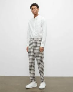 Discount ๐ Club Monaco Men Drainpipe Plaid Pants Blue Multi ๐งจ