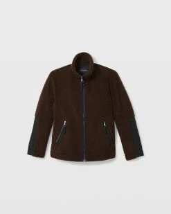 Promo 🛒 Club Monaco Men Sherpa Jacket Chocolate 😀 -Club Monaco Online Shop cm 1432368 alternate4