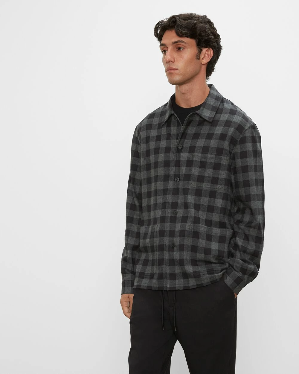 Hot Sale π Club Monaco Men Long Sleeve Plaid Flannel Workshirt Grey Multi Check π₯° 5 Hot Sale π Club Monaco Men Long Sleeve Plaid Flannel Workshirt Grey Multi Check π₯° - Image 3
