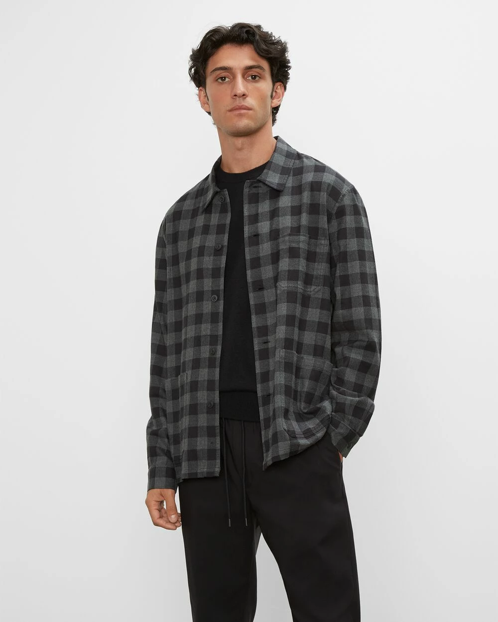 Hot Sale π Club Monaco Men Long Sleeve Plaid Flannel Workshirt Grey Multi Check π₯° 3 Hot Sale π Club Monaco Men Long Sleeve Plaid Flannel Workshirt Grey Multi Check π₯°