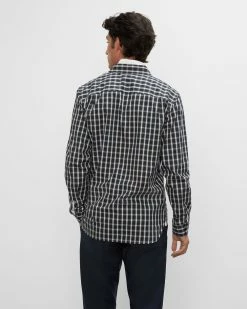 Flash Sale ⭐ Club Monaco Men Long Sleeve Check Standard 👕 Shirt Black Multi 😀 -Club Monaco Online Shop cm 1432385 alternate1