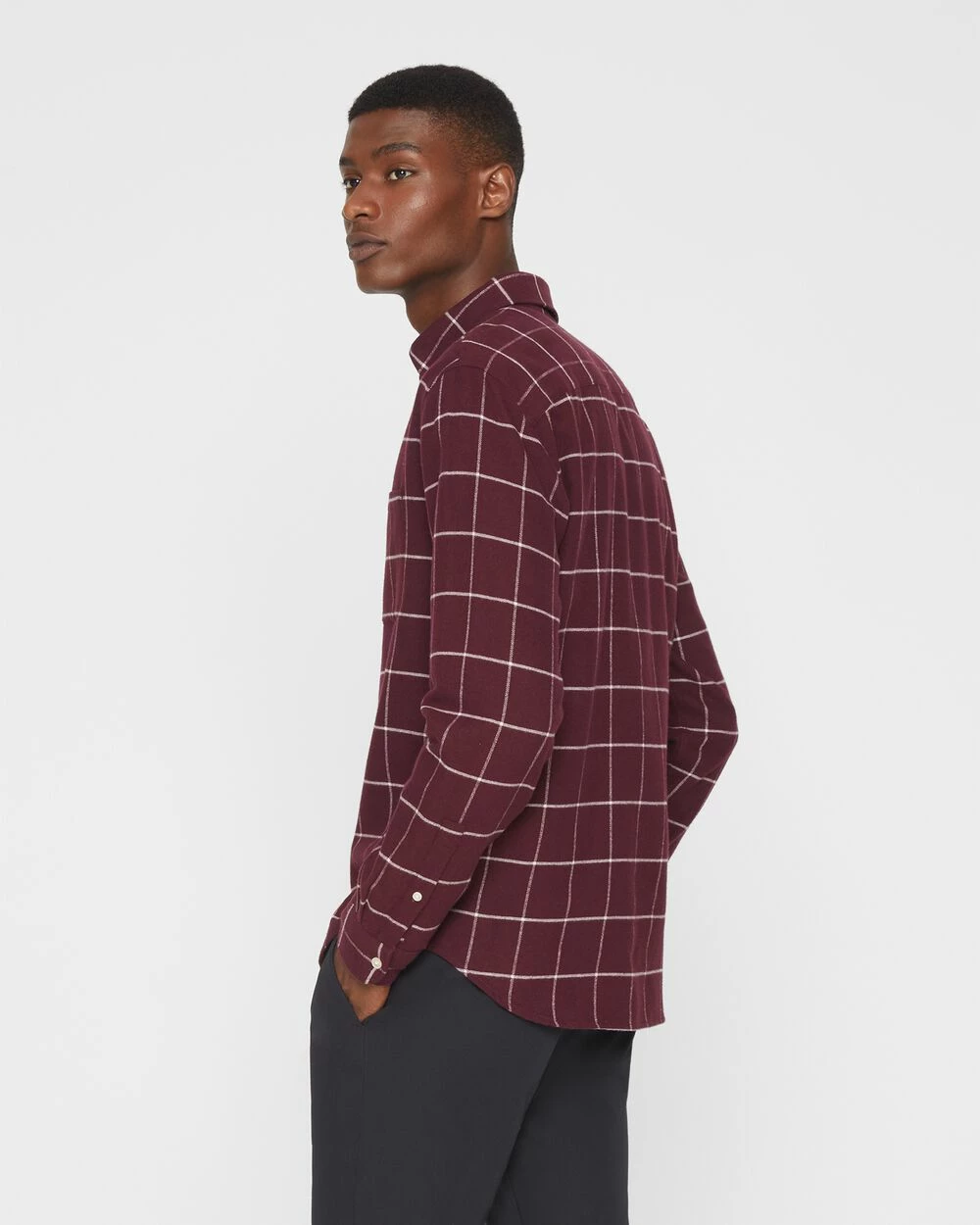 Discount ๐ฅ Club Monaco Men Long Sleeve Windowpane Flannel ๐ Shirt Burgundy โ 4 Discount ๐ฅ Club Monaco Men Long Sleeve Windowpane Flannel ๐ Shirt Burgundy โ - Image 2