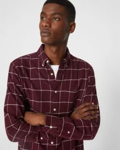 Discount ๐ฅ Club Monaco Men Long Sleeve Windowpane Flannel ๐ Shirt Burgundy โ 8 Discount ๐ฅ Club Monaco Men Long Sleeve Windowpane Flannel ๐ Shirt Burgundy โ -Club Monaco Online Shop cm 1432386 alternate2
