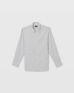 Wholesale 👏 Club Monaco Men Long Sleeve Striped Standard 👕 Shirt Grey Stripe 🎉 -Club Monaco Online Shop cm 1432392 alternate4