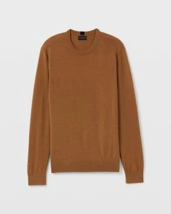 New 🥰 Club Monaco Men Merino Wool Crewneck Sweater Dark Camel ⌛ -Club Monaco Online Shop cm 1432396 alternate4