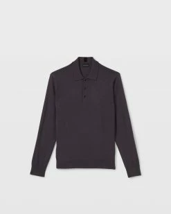 Budget 🌟 Club Monaco Men Merino Wool Polo Sweater Dark Grey 🛒 -Club Monaco Online Shop cm 1432400 alternate4