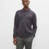 Budget 🌟 Club Monaco Men Merino Wool Polo Sweater Dark Grey 🛒