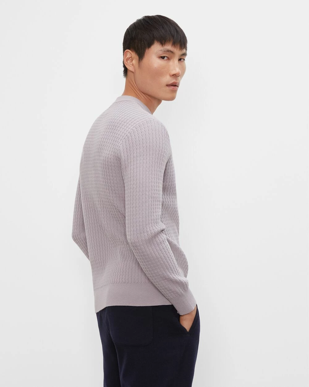 Deals ๐ Club Monaco Men Racked Rib Crewneck Sweater Light Purple ๐ 4 Deals ๐ Club Monaco Men Racked Rib Crewneck Sweater Light Purple ๐ - Image 2