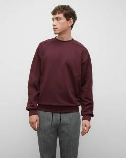 Budget 🎁 Club Monaco Men Tech Terry Crewneck Sweatshirt Dark Purple ✨
