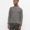 Cheapest ✔️ Club Monaco Men Marled Rib Turtleneck Black Multi 🧨