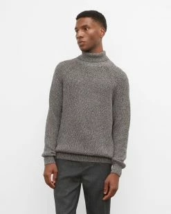 Cheapest โ๏ธ Club Monaco Men Marled Rib Turtleneck Black Multi ๐งจ