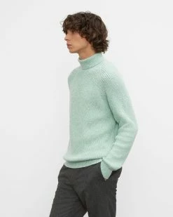 Brand new ๐ Club Monaco Men Marled Rib Turtleneck Light Green โญ