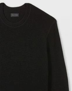Promo ⌛ Club Monaco Men Merino Texture Crew Sweater Black 🎉 -Club Monaco Online Shop cm 1434665 alternate5