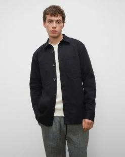 Best Pirce 🎉 Club Monaco Men Long Sleeve Utility Workshirt Black ✔️