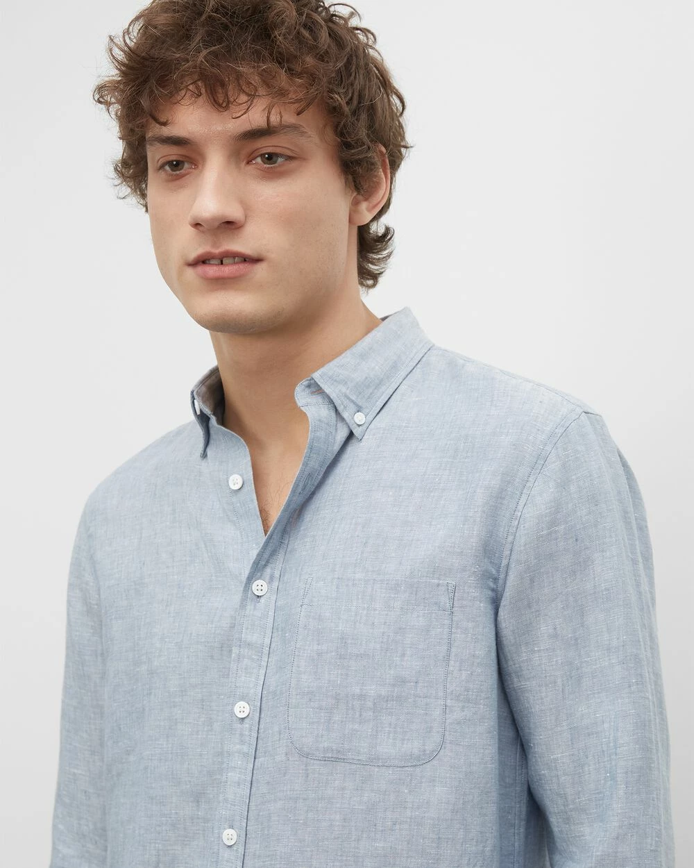Best deal ๐ Club Monaco Men Slim Cross Dyed Linen ๐ Shirt Light Blue ๐ 5 Best deal ๐ Club Monaco Men Slim Cross Dyed Linen ๐ Shirt Light Blue ๐ - Image 3