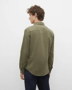 Cheapest 😉 Club Monaco Men Slim Seersucker Linen-Cotton 👚 Shirt Olive 👍 -Club Monaco Online Shop cm 1444677 alternate1