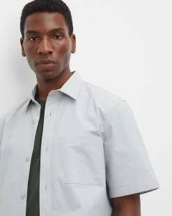 Outlet โค๏ธ Club Monaco Men Short Sleeve Ripstop ๐ Shirt Grey ๐ 8 Outlet โค๏ธ Club Monaco Men Short Sleeve Ripstop ๐ Shirt Grey ๐ -Club Monaco Online Shop cm 1447583 alternate2