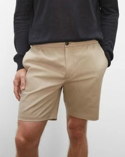 Budget 👍 Club Monaco Men Baxter Elasticated 7" Shorts Khaki 🔥 -Club Monaco Online Shop cm 1447602 alternate2