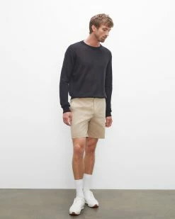 Budget ๐ Club Monaco Men Baxter Elasticated 7" Shorts Khaki ๐ฅ