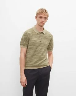 Hot Sale 🤩 Club Monaco Men Short Sleeve Marl Polo Dark Olive 🎉