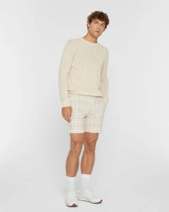 Hot Sale 🌟 Club Monaco Men Baxter Plaid 7" Shorts Yellow Multi 👍