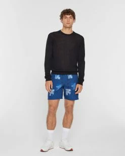 Best deal 🎉 Club Monaco Men Allover Print Athletic Shorts Navy Multi ✨