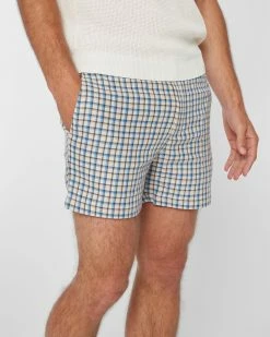 Hot Sale 🎉 Club Monaco Men Jax Checkered 5" Shorts Blue Multi 🔔 8 Hot Sale 🎉 Club Monaco Men Jax Checkered 5" Shorts Blue Multi 🔔 -Club Monaco Online Shop cm 1451715 alternate2