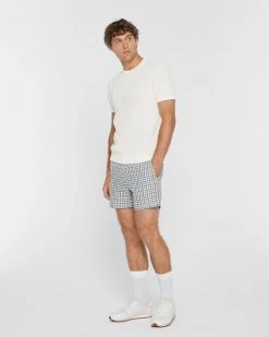 Hot Sale 🎉 Club Monaco Men Jax Checkered 5" Shorts Blue Multi 🔔