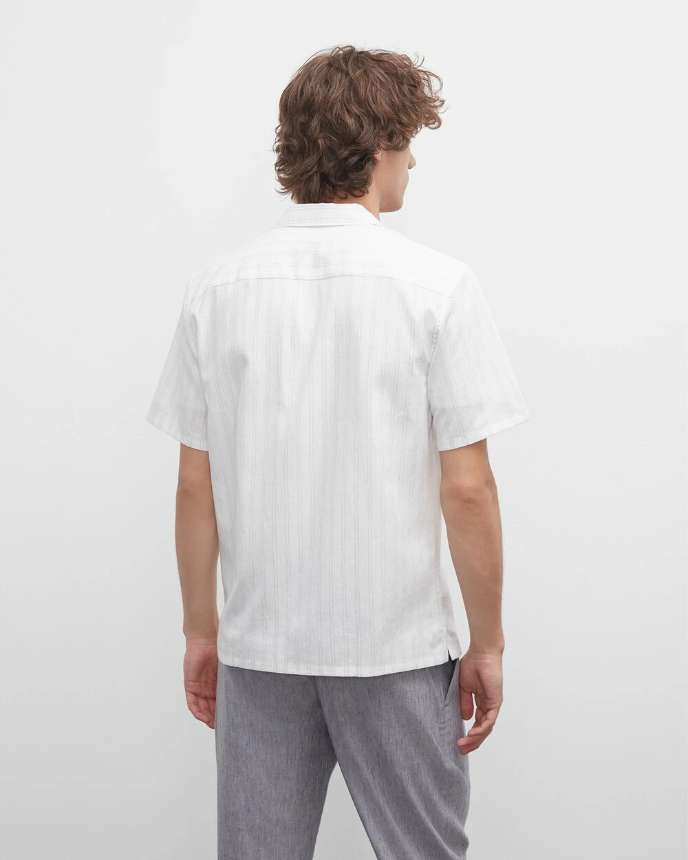 New ๐ฅ Club Monaco Men Short Sleeve Thin Stripe Linen ๐ Shirt White ๐ 4 New ๐ฅ Club Monaco Men Short Sleeve Thin Stripe Linen ๐ Shirt White ๐ - Image 2